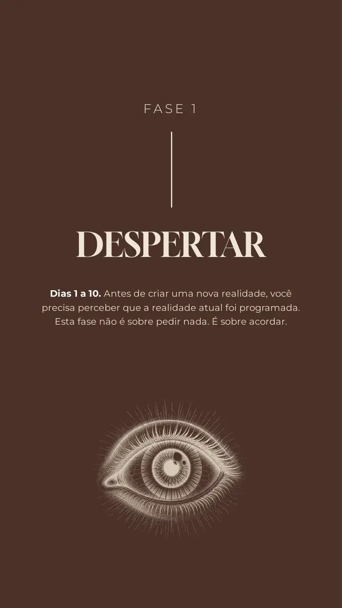 Página do ebook: abertura da Fase 1, Despertar